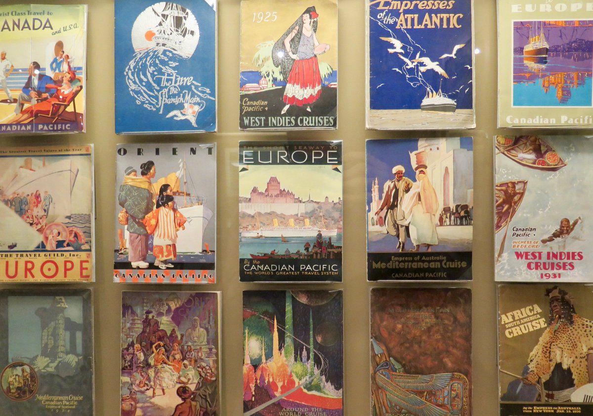 johnleewriter's tweet photo. Exotic Canadian Pacific travel brochures on display at UBC’s Chung Collection in #Vancouver. #LPinCanada #RomanceOfTravel https://t.co/GKaBFCysc2
