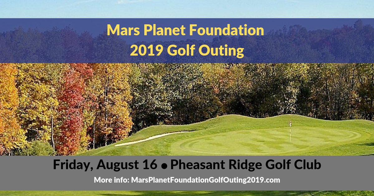 FoundationMars's tweet photo. Join us on August 16th at Pheasant Ridge Golf Course for the Mars Planet Foundation Golf Outing.
https://t.co/6Uyd7o8l2P.   #MarsPride https://t.co/Pw0W6583J5