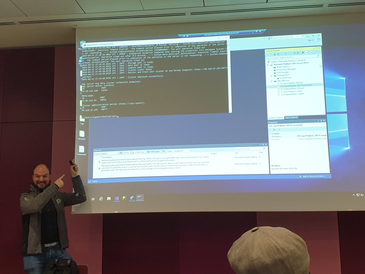 bweissman's tweet image. And another successful #bigdatacluster deployment in a live demo ;) /cc @MihaelaBlendea #sqlpass_de