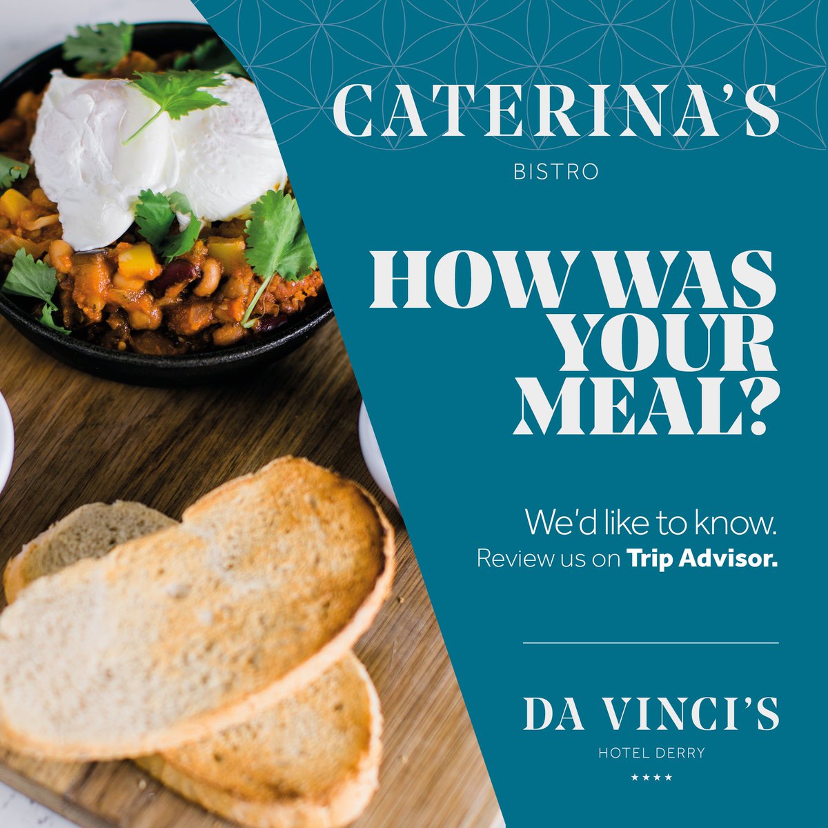 Let us know how we did on our <a href="/TripAdvisor/">Tripadvisor</a> page! Simply click the link >>> bit.ly/ReviewCaterinas