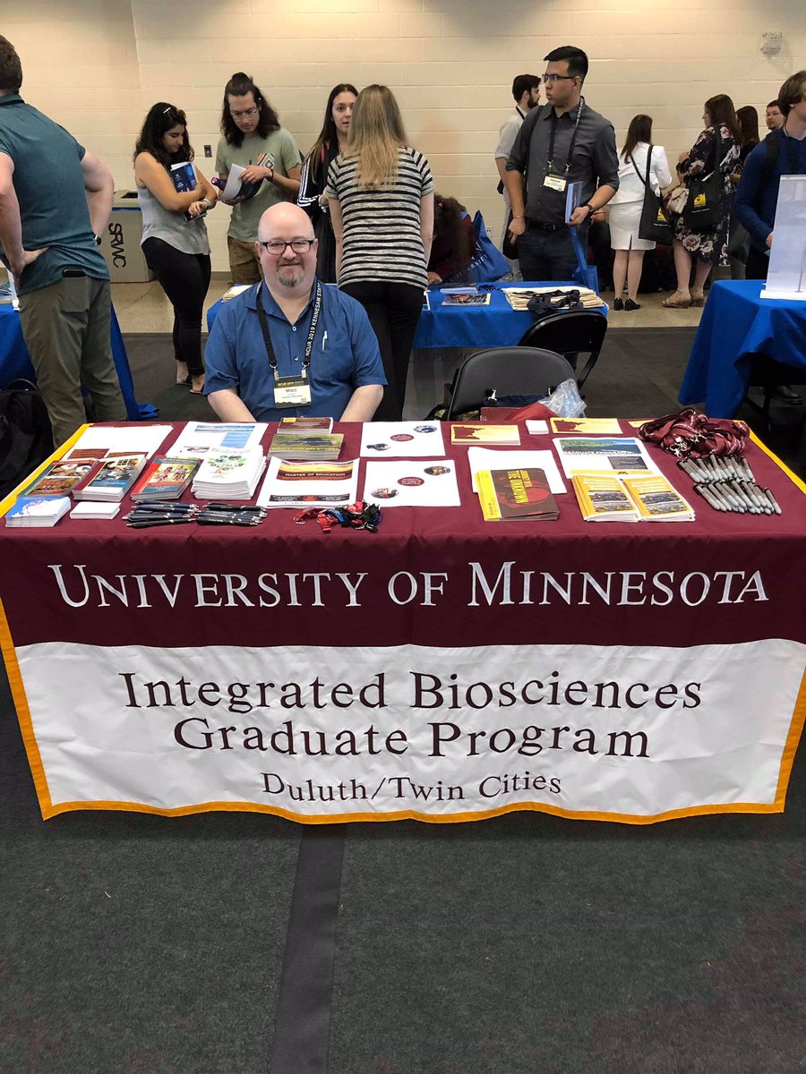 IntBioSci_MN's tweet photo. We are all set up and ready to talk about the grad programs at UMN-Duluth! Come find us. #NCUR2019 https://t.co/n9FC14UBqC