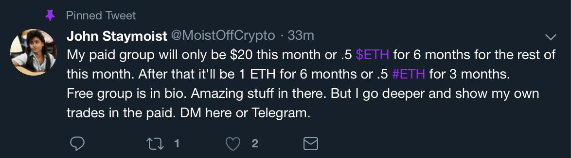 The Crypto Monk Auf Twitter Last Warning Moistoffcrypto Is Opening A New Paid Group Don T Fall For That And Save Your Money He Doesn T Know What He Is Doing And Lost
