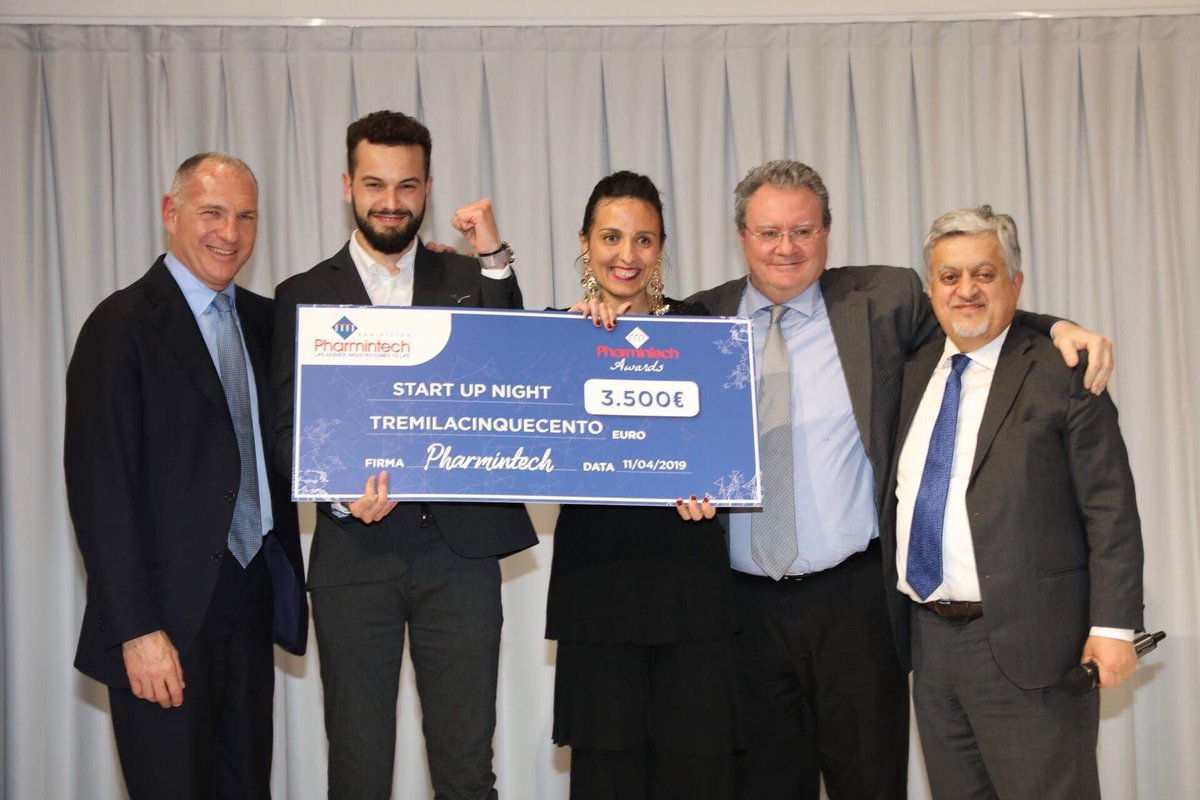 Pharmintech19's tweet photo. It’s #RELIEF the innovative start up awarded by #PharmintechAward and selected by @FG_Fondazione during the #PharmintechStartUpNight at #OpificioGolinelli thanks to @HPE_IT @ScuolaSantAnna https://t.co/CnLyZSpI79