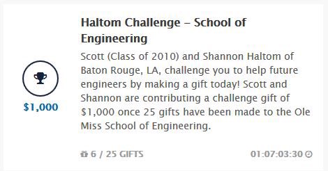 THE HALTOM CHALLENGE! Check out the challenge to continue with #OleMissGivingDay #OleMissEngineering