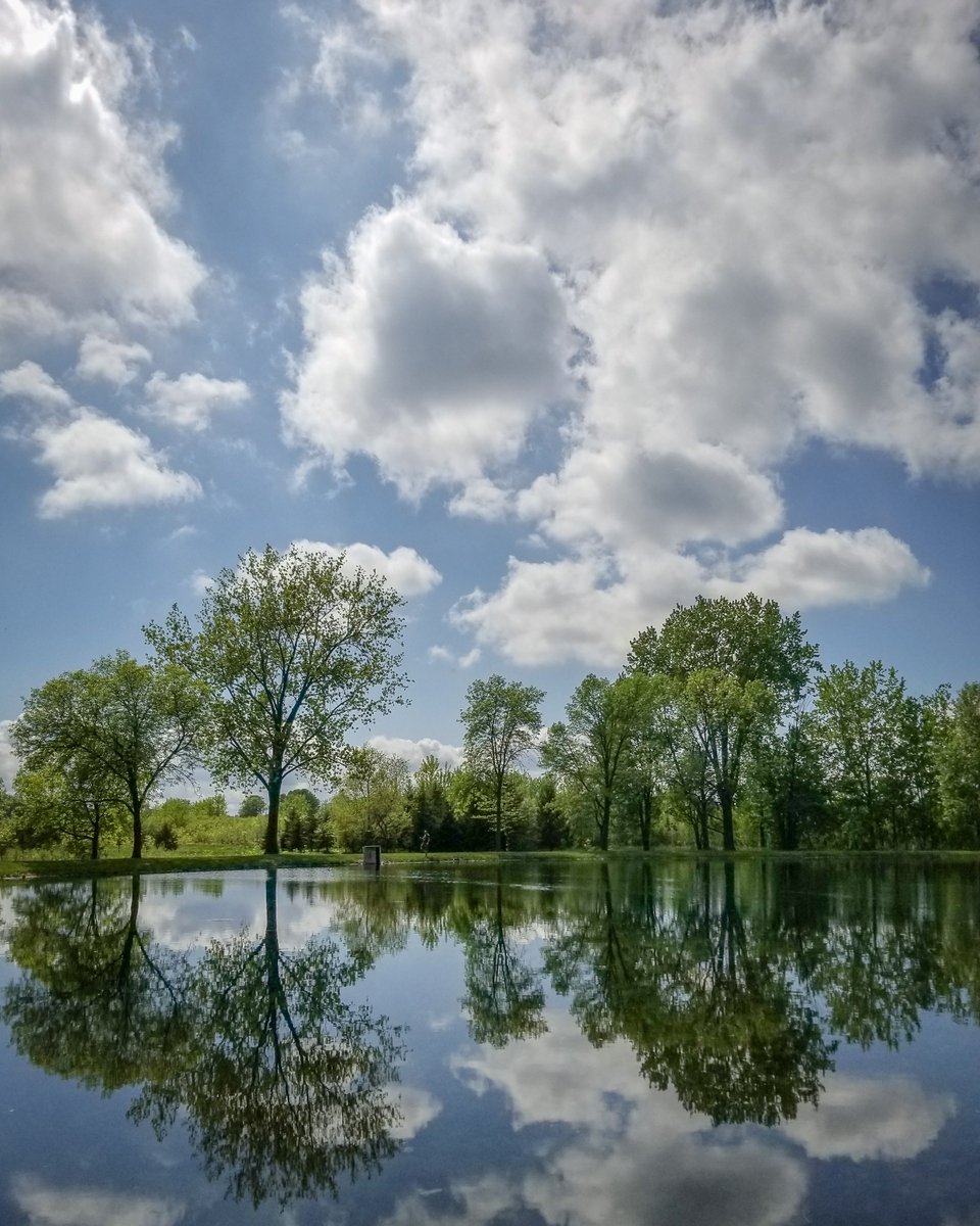dougsundin's tweet photo. I photographed this on May 22nd, 2018 in Winnebago County Community Park. Reflections of cloud in calm water are beautiful. #park #reflection #outdoor #outdoors #throwbackthursday #oshkosh #wi #wisconsin #trees #water #samsungnote8 https://t.co/JXvDxpZaUP