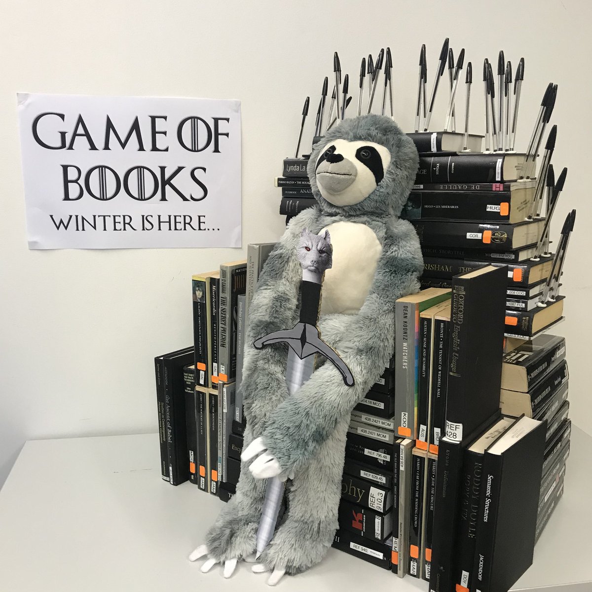 ainenilionsigh's tweet photo. Such a regal tilt of the chin.  Some days in @TUDublin_BNLib are more entertaining than others! Well done Timmi &amp; Susan #longlivejosé #thefirstofhisname https://t.co/OcMosNeOy9