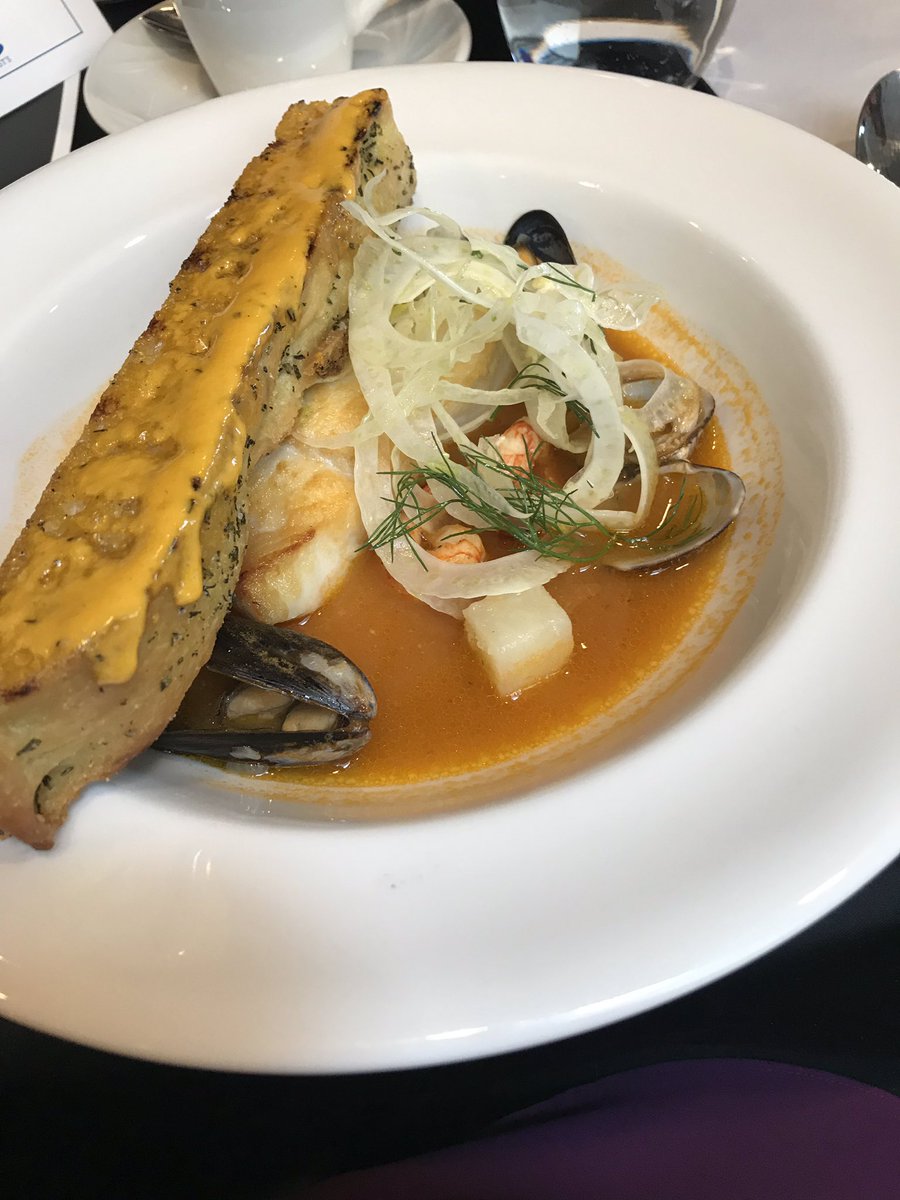 ruthgren's tweet photo. David Hawksworth in the house! Our #ChefinRes lunch @NAIT was light, lovely and classic. The fish soup with a rouille bread stick was brilliant! https://t.co/oScwl2lmz9