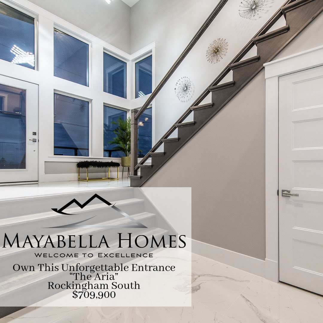 MayabellaHomes's tweet photo. With an entrance like this the โAriaโ leaves an undeniable impression. It can be yours for $709,900! Contact us to arrange a viewing with our sales team or visit an open house, Saturday & Sunday 1-4pm at 118 Theresa McNeil Grove #MayabellaHomes #WelcomeToExcellence #LuxuryHomes https://t.co/1dwLdFFXIS