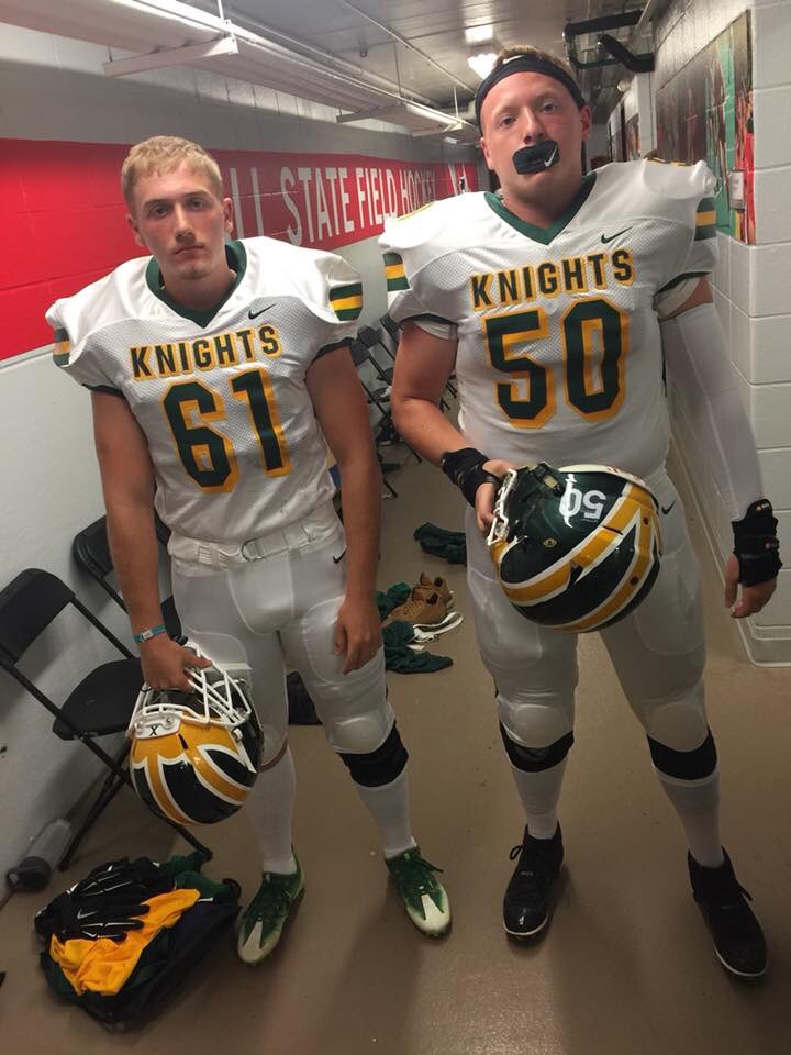 NEKnightsFB's tweet photo. Congrats to @Moss_Mastriano and @spencerbenner for being chosen to represent the East in the Hall of Fame East West Classic! Two very deserving young men. #noACLnoproblem #footballinJune https://t.co/hOICgY1ncL