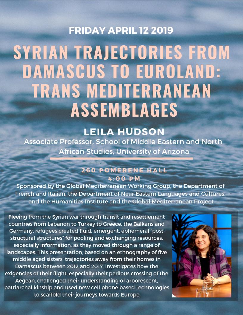 Join The Global Mediterranean Working Group tomorrow at 4:00 p.m. in 260 Pomerene Hall.