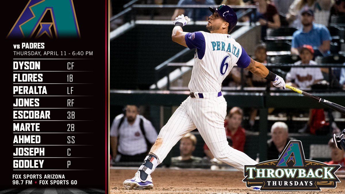 Dbacks's tweet photo. Tonight's #DbacksTBT lineup. #RattleOn https://t.co/Z8lVZ7RuT4