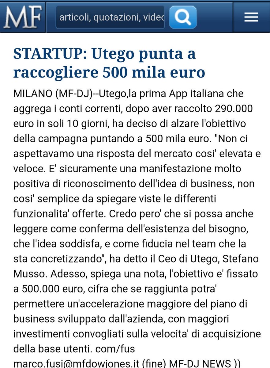 fusi79's tweet photo. #Utego ora punta a quota 500 mila euro!
#app #startup #fintech #crowdfunding #equitycrowdfunding @200crowd
i dettagli! https://t.co/dB0i02M1ET