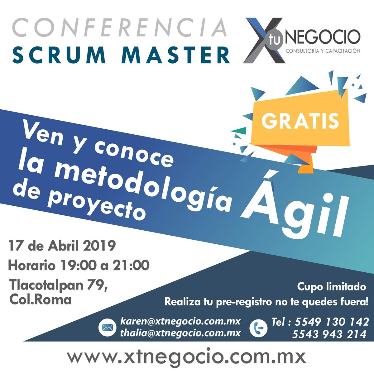 xtnegocio's tweet photo. Conferencia de SCRUM Master
GRATIS !!!
Quedan pocos lugares!
https://t.co/2Lu0Iz9E2V
Pre-registro:
55 4913 0142
55 4394 3214
#xtnegocio #scrum #cdmx https://t.co/28XDIxHJYH