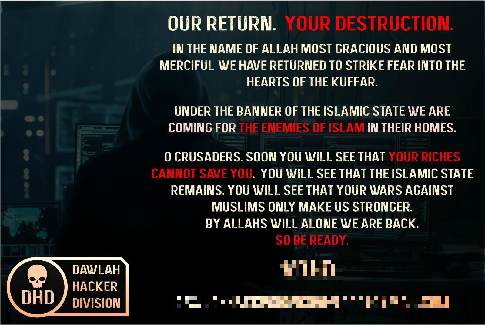 Jihadoscope Islamic State Linked Hacking Group Launches Website On Decentralized P2p Zeronet Platform Announces Resumption Of Operations Dawlah Hacker Division Also Promotes Video Provides Protonmail Address For Communication