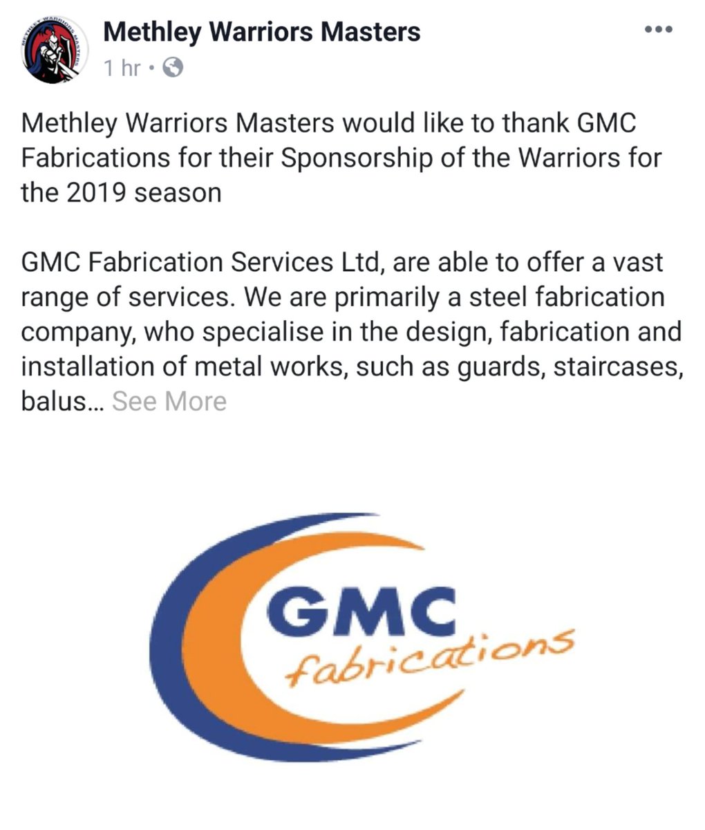MethleyMasters's tweet photo. Big Thanks to GMC Fabrication for there new sponsorship deal with the warriors for the 2019 season https://t.co/JSqbyPiIeB