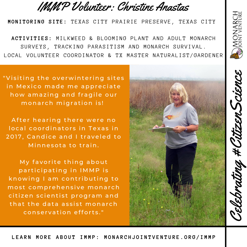 MonarchsJV's tweet photo. We're celebrating #CitizenScienceDay this week by featuring a few amazing IMMP volunteers!
Christine and Candice are fellow TX #MasterNaturalists, and teamed up to become IMMP Local Coordinators together! Finding a partner is a great way to get involved: https://t.co/RmnlOWw9qa https://t.co/2qJwdDEQ0t