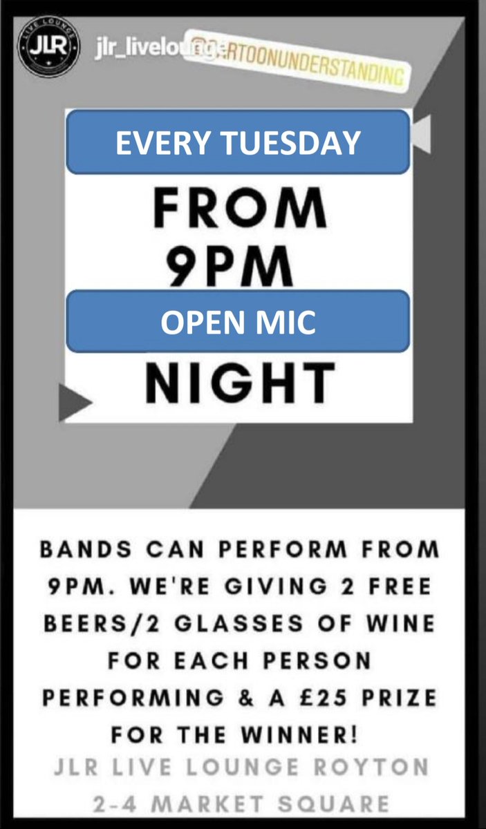 CartoonUnderst1's tweet image. Open mic night every Tuseday!!
#music #royton #bands #openmic #oldham #prize #live