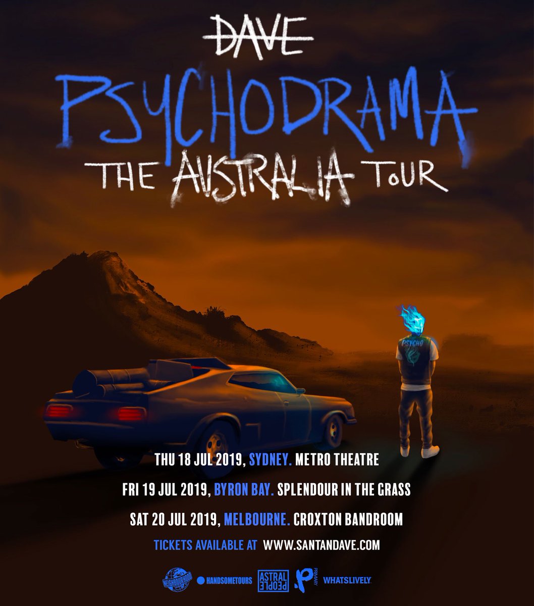 Santandave1's tweet photo. PSYCHODRAMA AUSTRALIA TOUR. Tickets available Tuesday at 9am AEST https://t.co/PEgvSB21LV https://t.co/QTfvNgEXOp