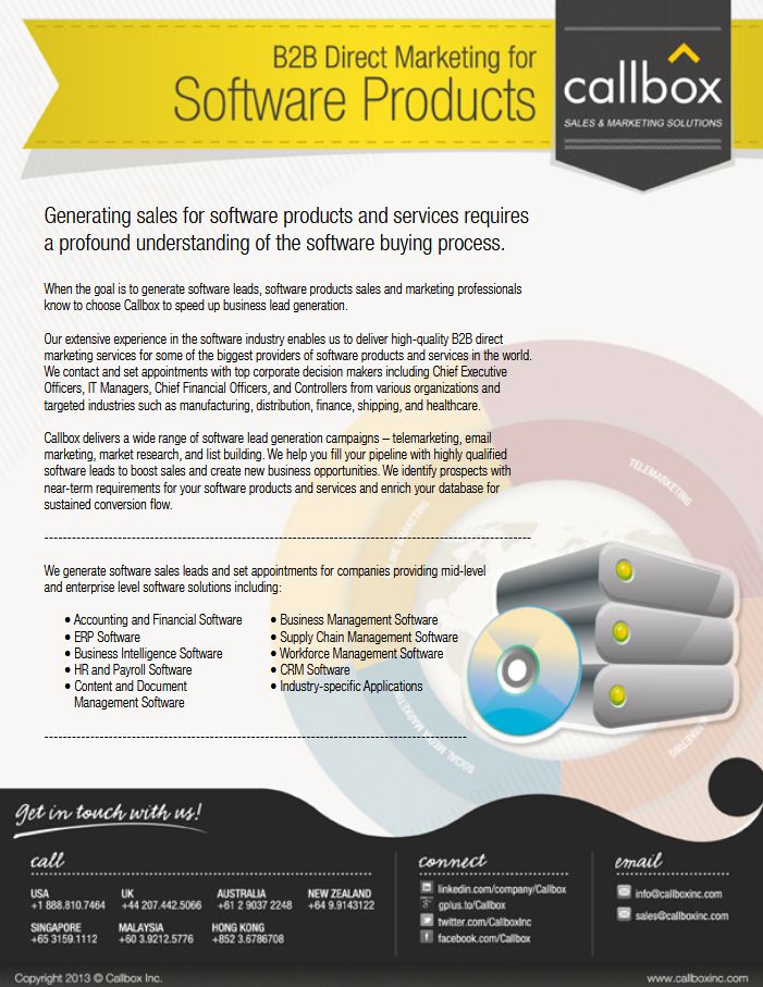 belindasummers's tweet image. Generating sales for software products and services requires a profound understanding of the software buying process. Learn how Callbox can be of help. Call us today! +1 888.810.7464  | ow.ly/VApC30ooUjn 

#SoftwareLeads #SoftwareSalesLeads #SoftwareLeadGeneration #LeadGen