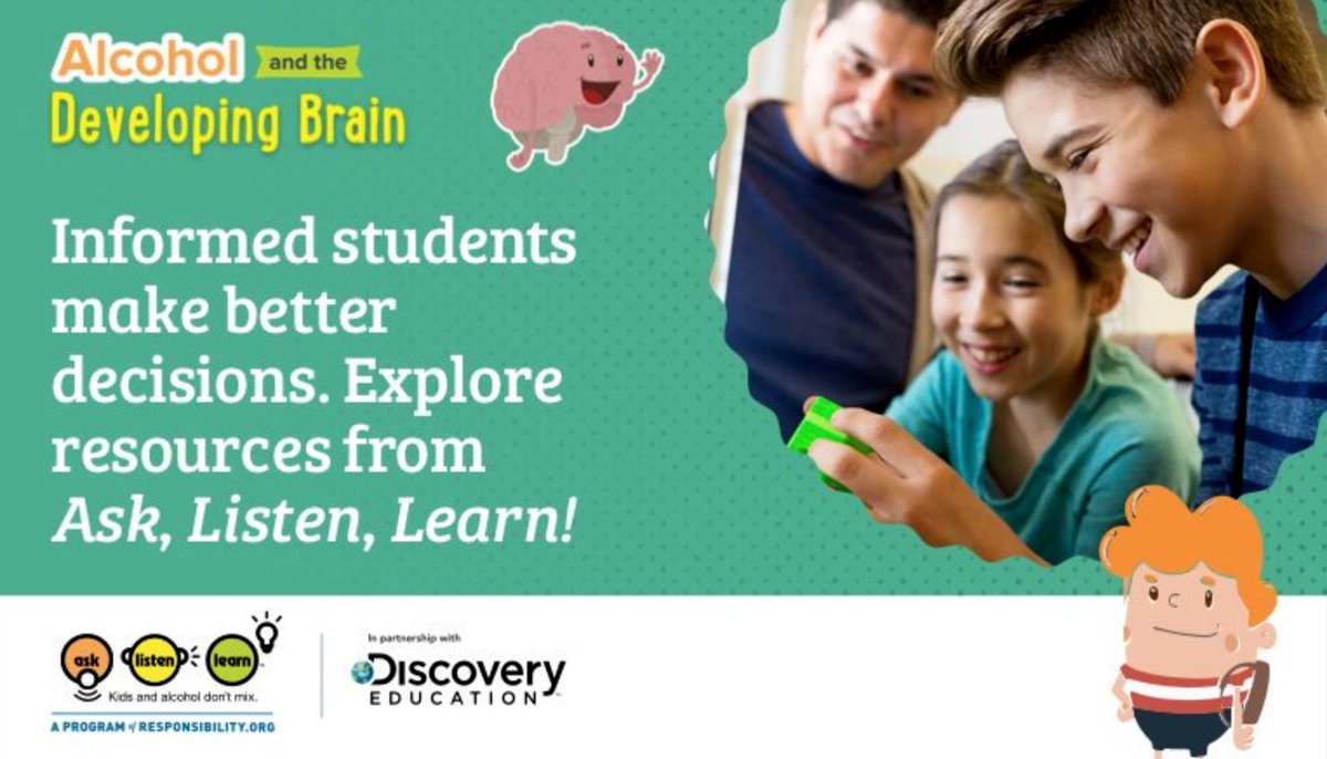SpinItSocial's tweet photo. #Parents, #Teachers, #Students! Explore the science &amp; impact of alcohol on kids #BrainBodyBehavior w/ incredible NEW resources from 
@DiscoveryEd &amp; @AskListenLearn and help kids say “YES” to a #healthylifestyle &amp; “NO” to underage drinking! @Nathangadrian  https://t.co/4WhZuIWa9f https://t.co/5fMXe5AZoF