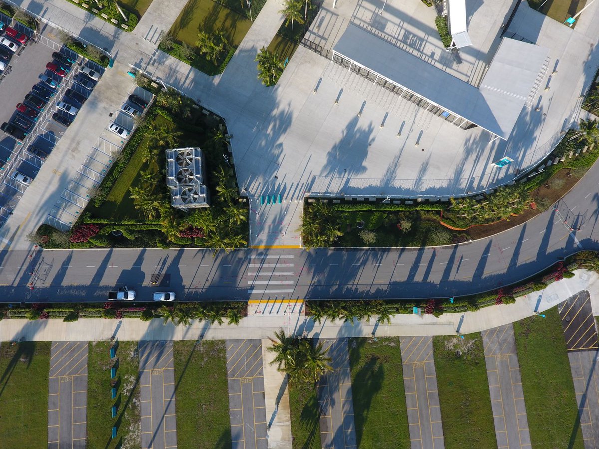 HardRockBridge's tweet photo. Construction is underway for the Hard Rock Stadium Pedestrian Safety Improvements Project! Check out these amazing aerial shots of where the tunnels, Bridge 1 (over NW 199th Street) and Bridge 2 (over the FL Turnpike Exit Ramp) will be located. #PedestrianBridge #SuperBowl2020 https://t.co/XVOTaJXiAf