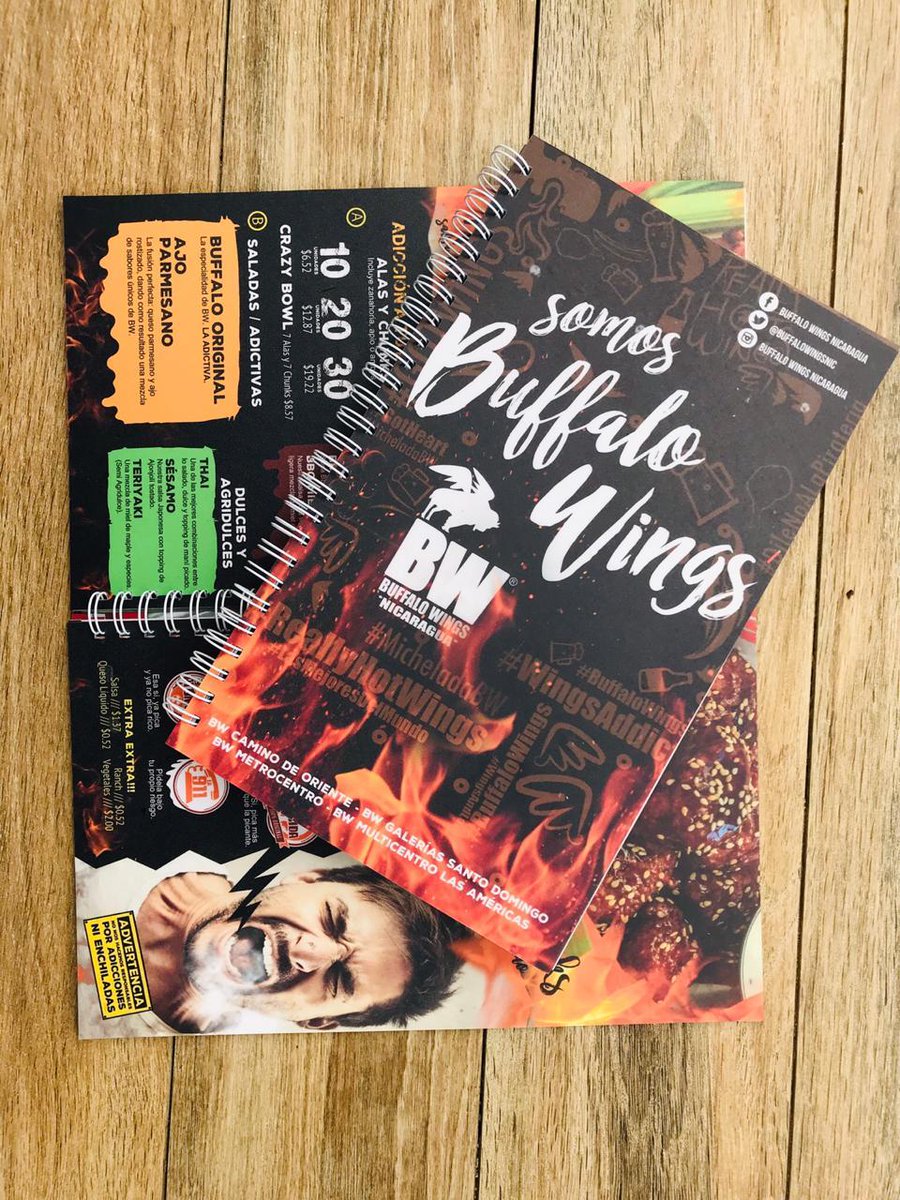 Zegesa's tweet photo. Gracias a nuestros amigos de @buffalowingsnicapor confiar en la elaboración de sus nuevos menús 👐🤗 #TrabajoTerminado #TeamZegesa #Publicidad https://t.co/4jX0IHsKTS