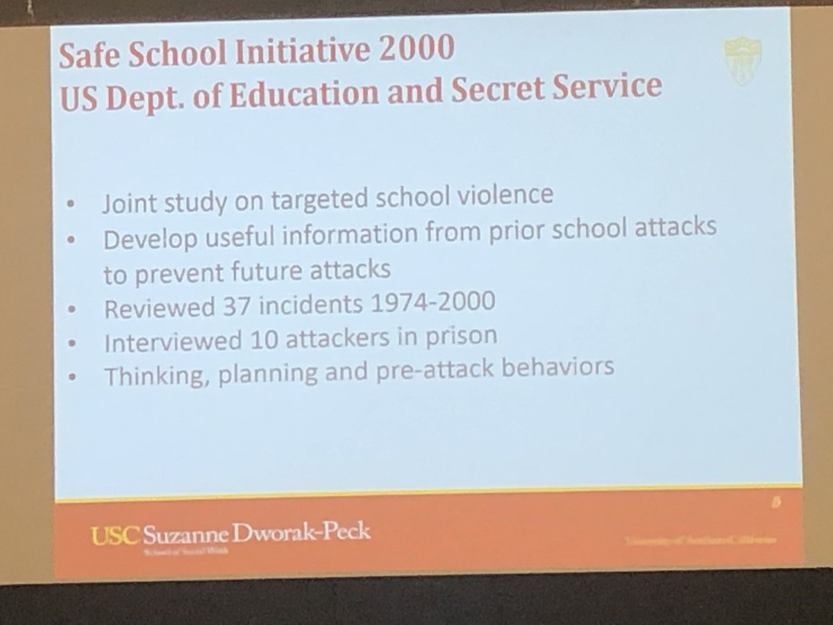 Faymus1's tweet image. Great presentation from Dr. Marleen Wong- Prior to 1985, there was no school shootings. Suicide &amp;amp; homicide are 2 sides of the same coin. Many people usually had some knowledge that the  perpetrator was planning for a school shooting. #vtra #nactatr