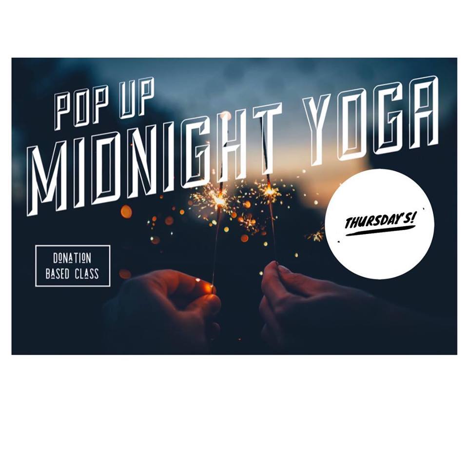 Service industry folks! Looking for late night alternatives for reducing stress after a busy evening? Come to Midnight Yoga! 

This donation based class is focused on restoring and realigning our bodies while 86'ing stress.

The class is held at ISK - All levels are welcome!