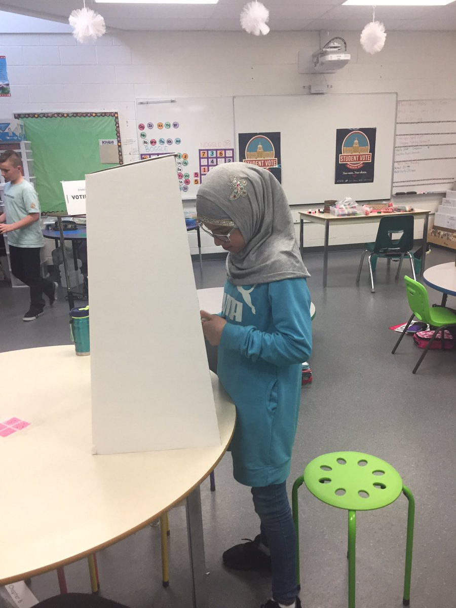Held Student Vote today @DrClarkSchool!! The kids loved it & are excited to hear the results! #studentvote #civix2019 #youngvoters #informedvoters @CIVIX_Canada @JRoy65 @FMPSD