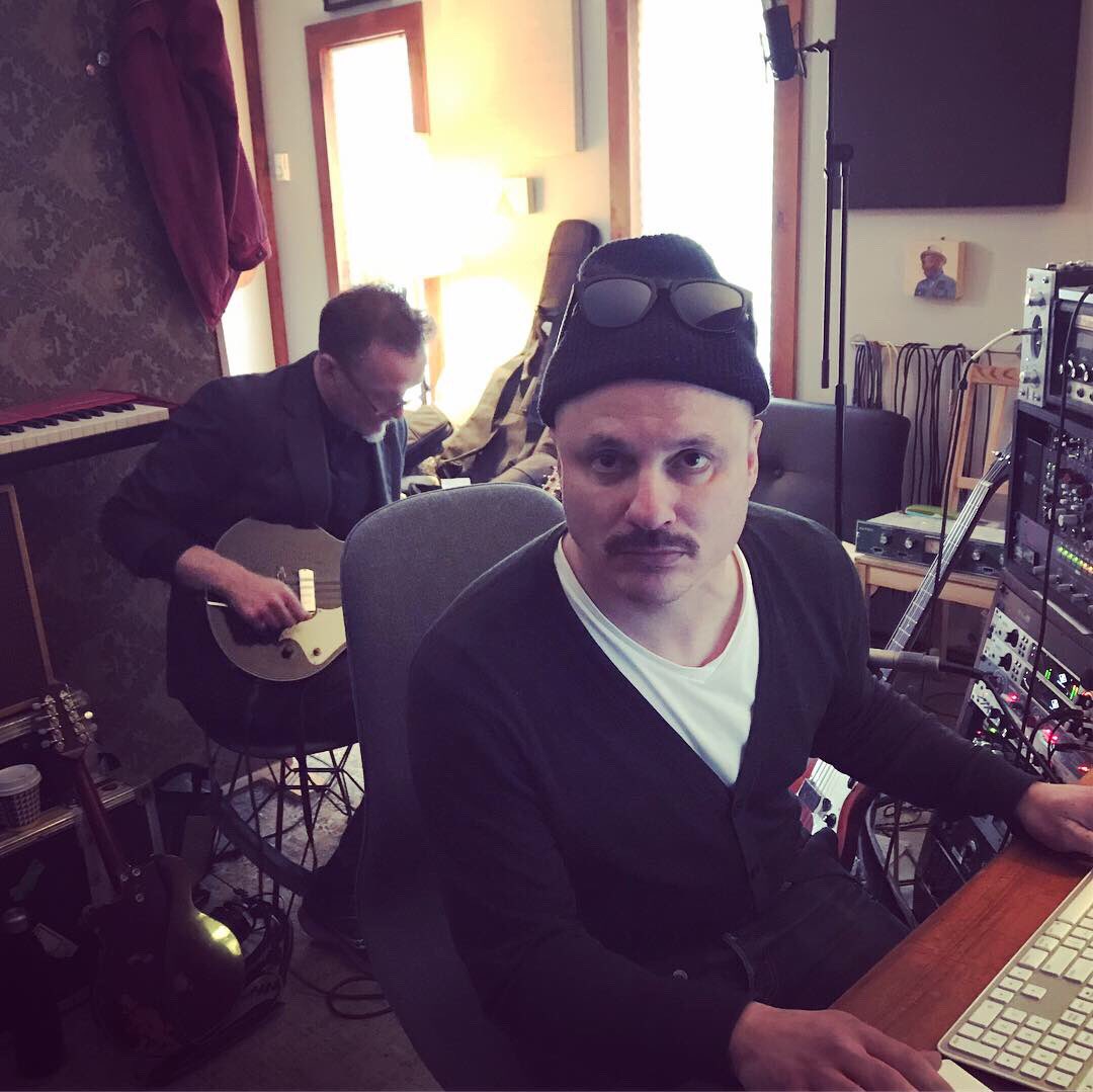 lynnehanson's tweet photo. recording with @KevinBreitMusic on day two and lots of bright ideas @jimbryson #recording #recordingstudio #fixedhinge #newsongs #newalbum #guitar #magician #ottawa #songwriter #insession https://t.co/JGcoaEMawE