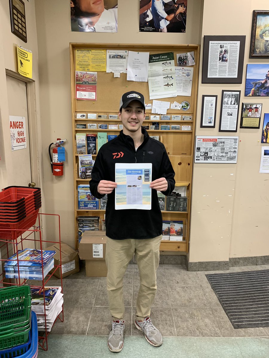 FishUniversity2's tweet photo. Had an amazing time promoting Fish University at Natural Sports The Fishing Store in Kitchener, Ontario today! Here is Tom, the Assistant Manager of the store with the first edition of our monthly newsletter, which is now available at the store!#fishing #marketing #NaturalSports https://t.co/1KJxSKoc4K