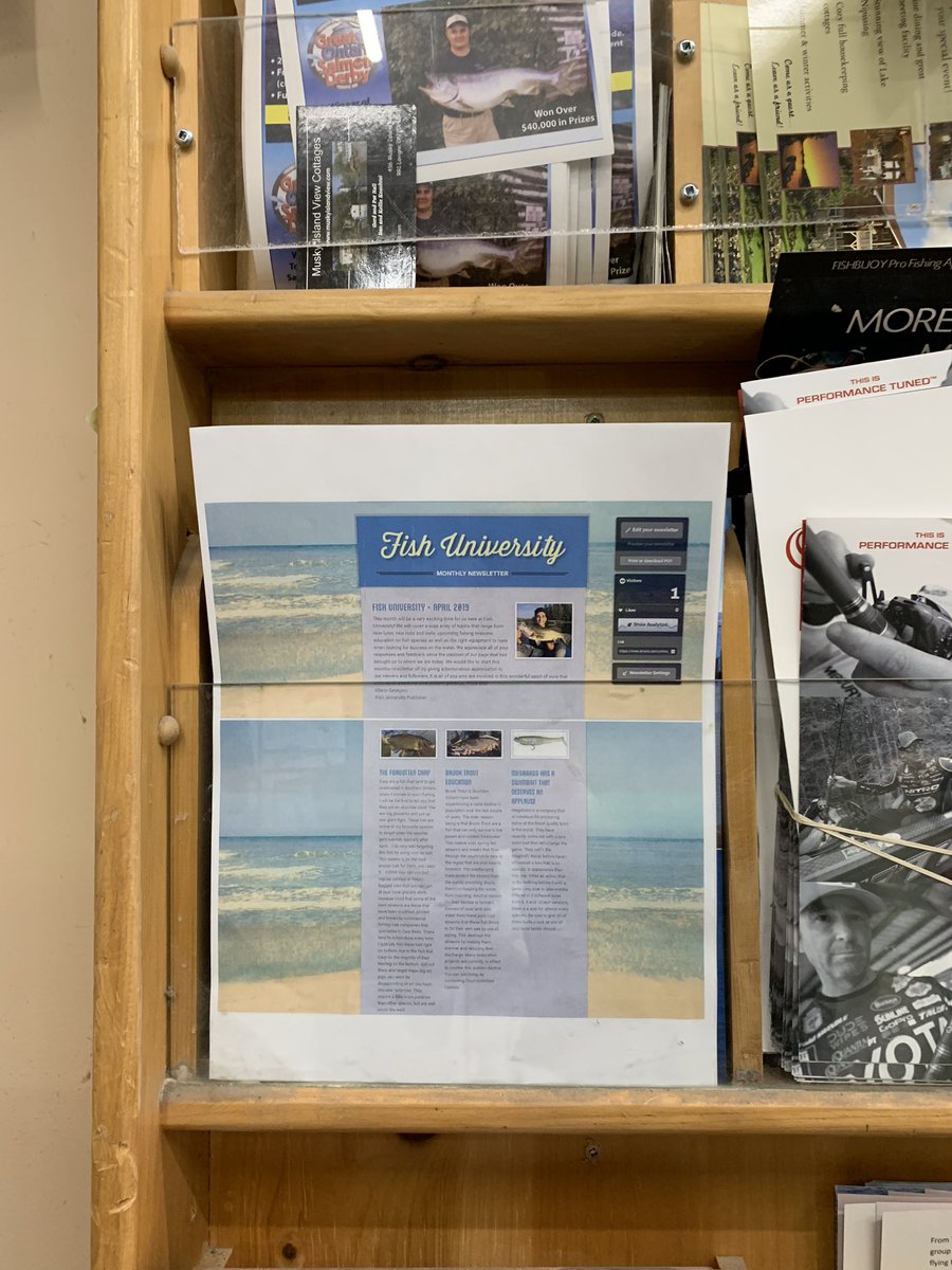FishUniversity2's tweet photo. Had an amazing time promoting Fish University at Natural Sports The Fishing Store in Kitchener, Ontario today! Here is Tom, the Assistant Manager of the store with the first edition of our monthly newsletter, which is now available at the store!#fishing #marketing #NaturalSports https://t.co/1KJxSKoc4K