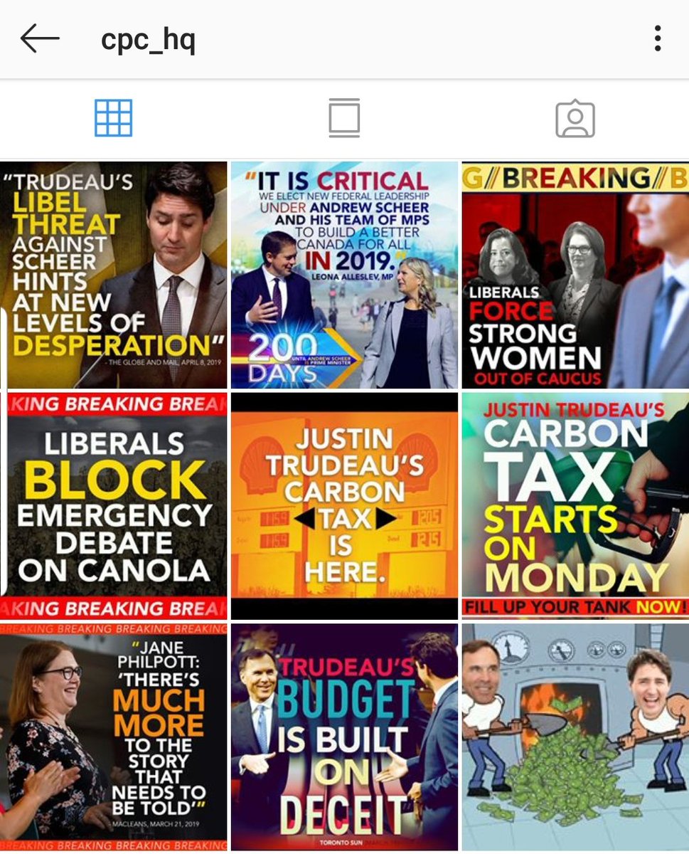 braedencaley's tweet photo. A supporter mentioned this today - A tale of two very different styles on social media. #LPC telling the stories of volunteers and how peoples lives can be made better, and Scheer's Conservatives with only negative attacks - and no plan. #PositivePolitics #cdnpoli https://t.co/LJdJdvpdrX