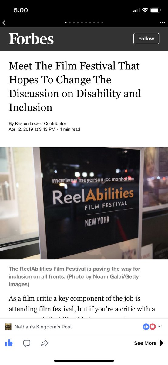 NathansKingdom's tweet image. @ReelAbilities Film Festival: New York, thank you for championing Nathan's Kingdom and the incredible programming you selected this year. 
This festival and organization will forever be in our hearts for supporting all the #BoundlessAbilites in cinema.
