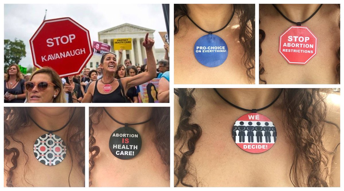ProChoice954's tweet photo. Do you have tix for the Karaoke-a-Thon? Sat 4/13 at 6:30-10PM FtL. Handcrafted necklaces donated by Miami artist Alessandra Mondolfi. See more of her protest props & activist artwork via her IG @alessmondolfi #bowl19 #BWEF BUY tix: https://t.co/XGo05vkDgi https://t.co/jE0eu3MWU6