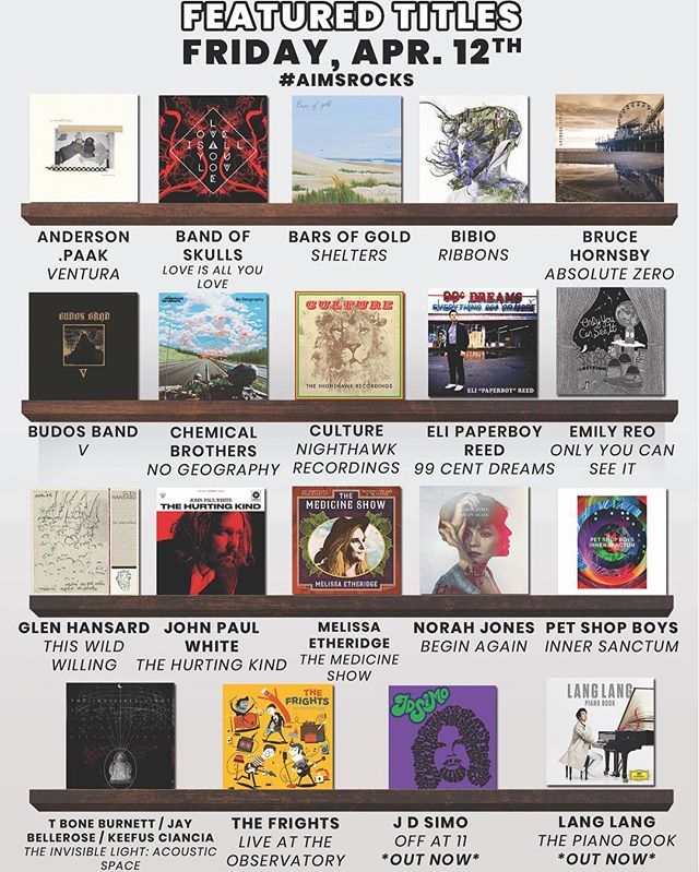 GuestroomLouis's tweet photo. Big day of new releases on the eve of #recordstoreday Don’t forget, we’re closing early at 6pm on Friday 4/12 to prepare for #rsd2019 #aimsrocks #andersonpaak #bandofskulls
#barsofgold #bibio
#brucehornsby #budosband
#chemicalbrothers #culturereggaeban… https://t.co/38Gg87Bb9a https://t.co/vXO8q7vBeV