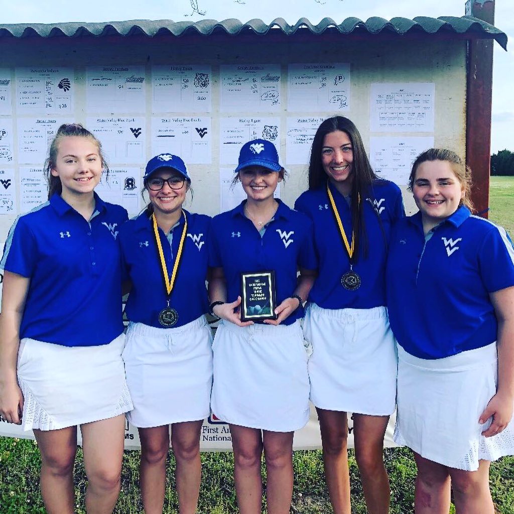 wv_golfteam's tweet photo. Great day today!! Girls won and are now 5-0 this season! Boys came in second with a team score of 341! Still have goals to accomplish!! #notsatisfiedjustyet #stillworktodo #keephavingfun https://t.co/LUHrMnOOoT