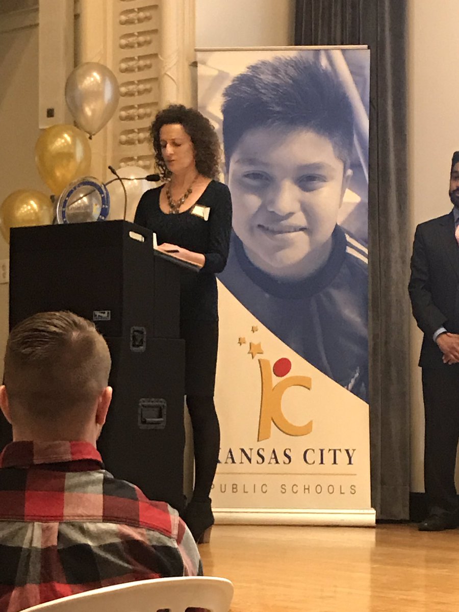 KCPS_East's tweet photo. We are lucky at East! Our very own, Diane Mora, was awarded the KCPS Teacher of the Year!! We are honored and privileged to work with her! #proudofher #goeastbears #tearsofjoy #micdrop https://t.co/YuyCwUBM6D