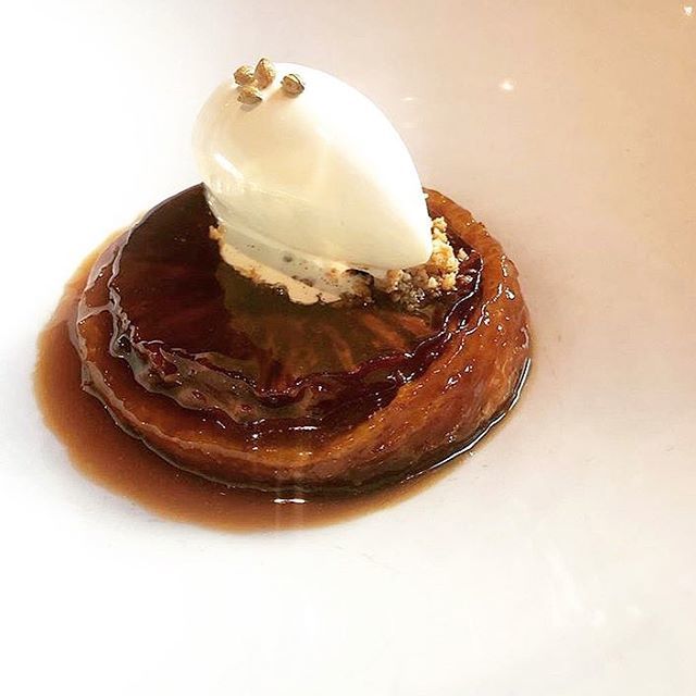 Every meal is a celebration when it ends with our Celeriac Tarte Tartin // coconut vinegar caramel, candied coriander seed, brown butter ice cream. #RoohSF 📷: <a href="/m/">M</a>.o.n.m