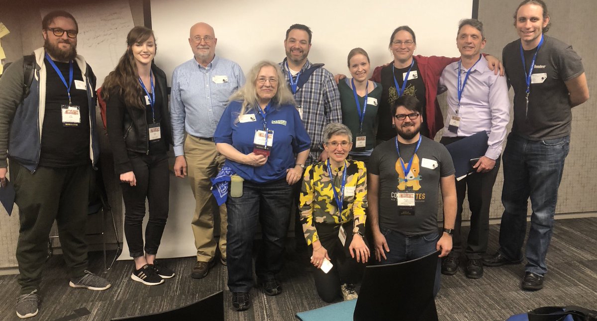 WoodyZuill's tweet image. #MobProgramming2019 I was able to attend a few sessions - I would have loved to go to every one of them!
Our Moberators minus one or two.