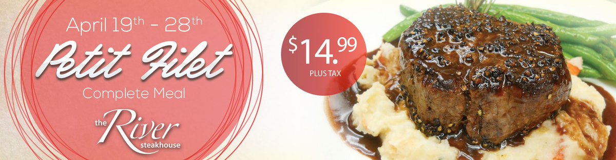 Dine in style and enjoy this months #RiverSteakhouse special for just $14.99.