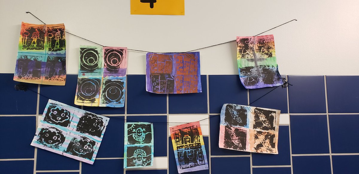 RichlandArt's tweet photo. 4th grade learned about printmaking and LOVED being able to carve out their own! Check out these beauties. #RISDGreatness #RISDConnects #RLEUnite @lauren_bolack @RichlandArt @Artk12RISD #risdArtmatters @TashaJAnthony https://t.co/miBrLLfSNs
