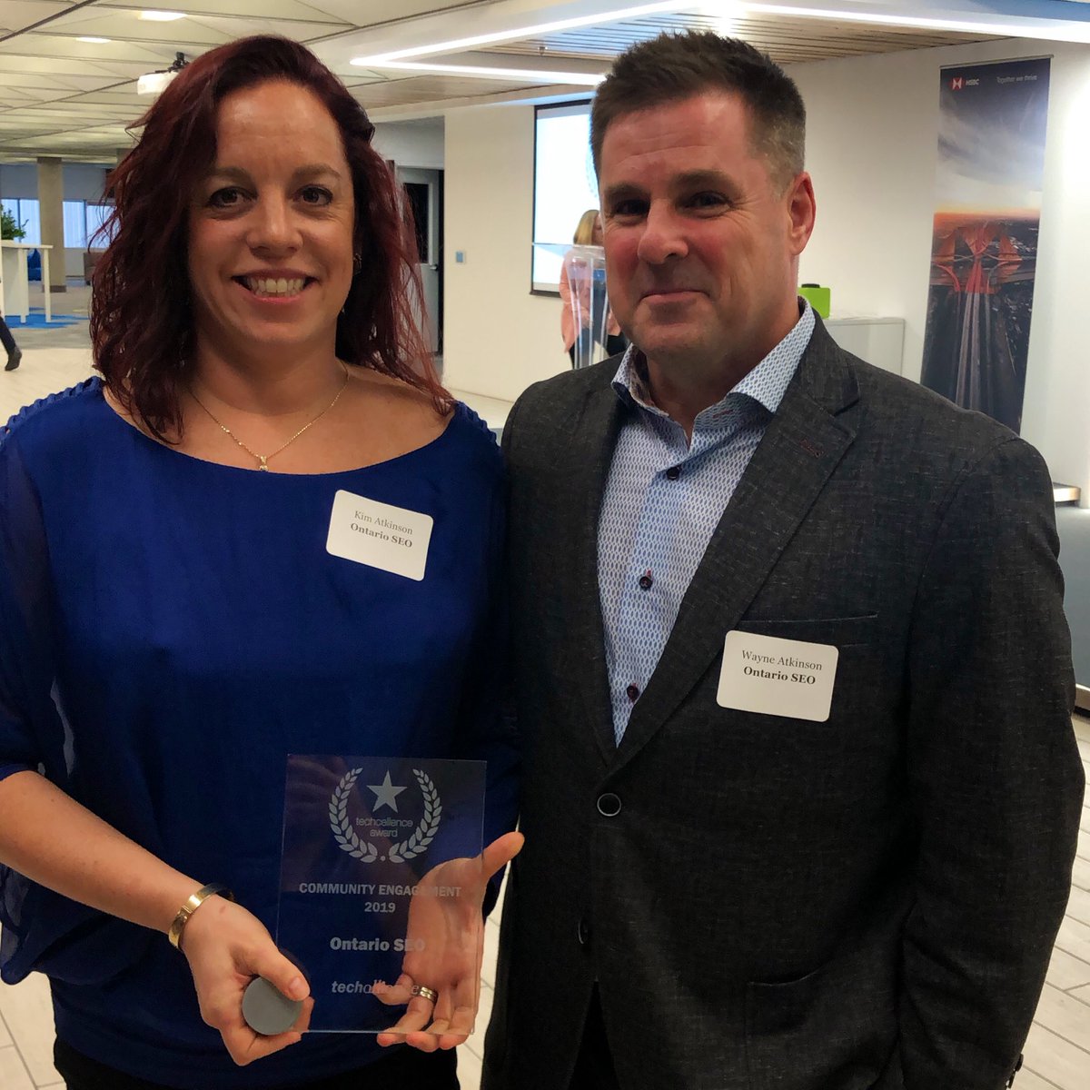TechAlliance's tweet photo. Congratulations to our first #TechcellenceAwards winner of the evening, @OntarioSEO for Community Engagement! π #LDNTechWeek2019 https://t.co/srGXMJlCF2
