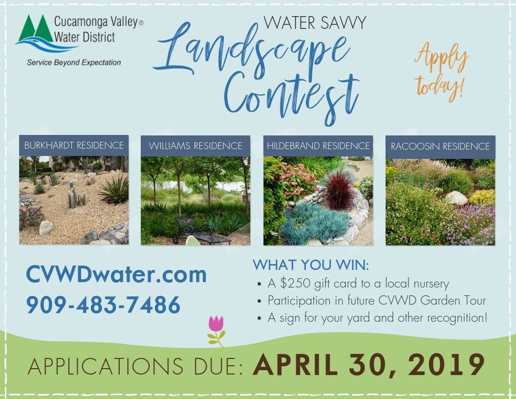 cvwdwater's tweet photo. We are still accepting applications for the Water Savvy Landscape Contest!

🌿 Must be a CVWD customer 
🌿Overall natural resource conservation will be evaluated.
 
Show us your beautiful, water-saving landscape by applying today!

#CVWDwater #landscapecontest https://t.co/iZDTGI87Yp