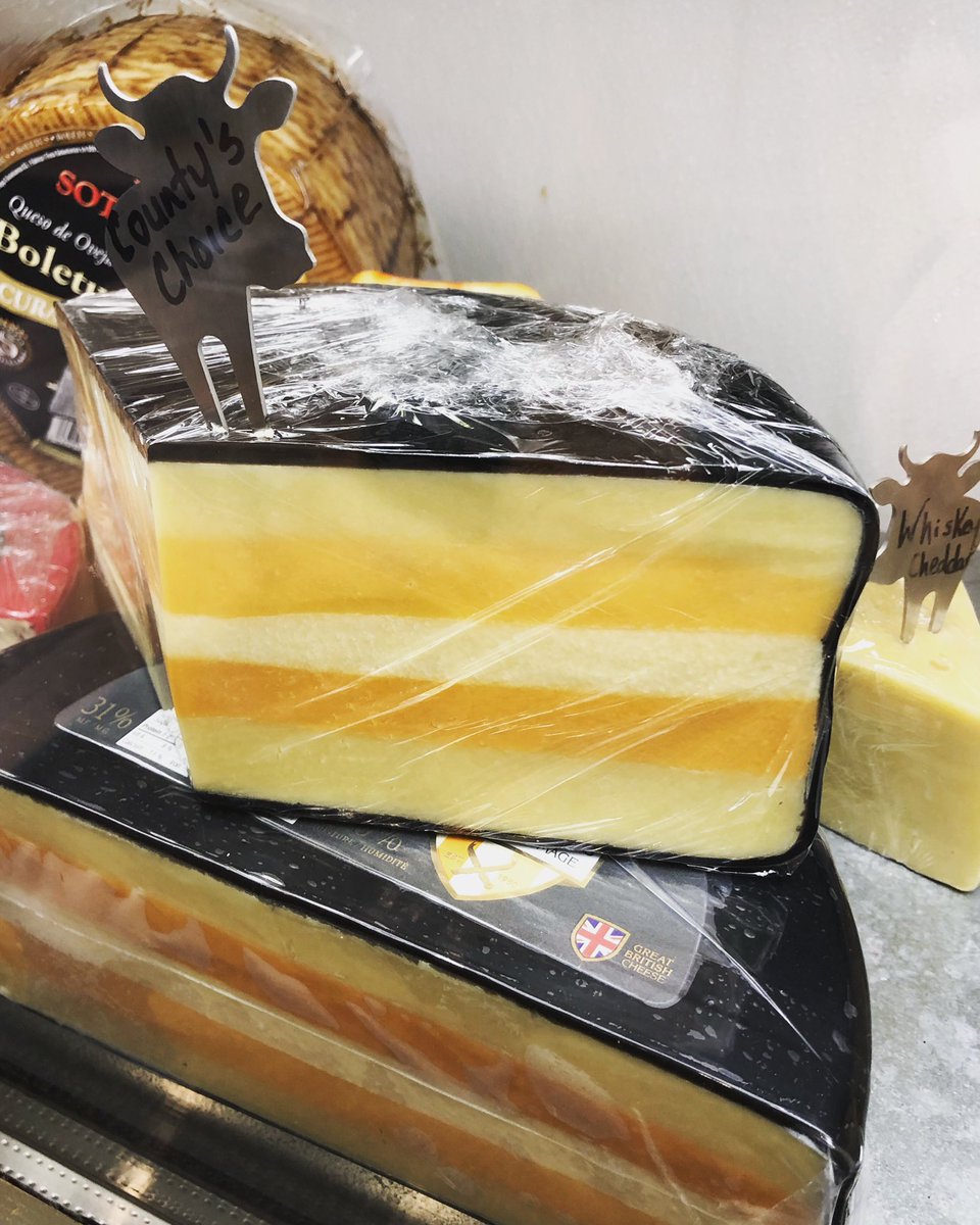 UpperCanadaChse's tweet photo. Mmmm! We have plenty of international cheese options in our shop for those of you that want to try something different! Just like this Great British cheese; County’s Choice! You’ll impress any cheese lover with this one- it’s delicious! 😋 https://t.co/7vkcNRQYf5