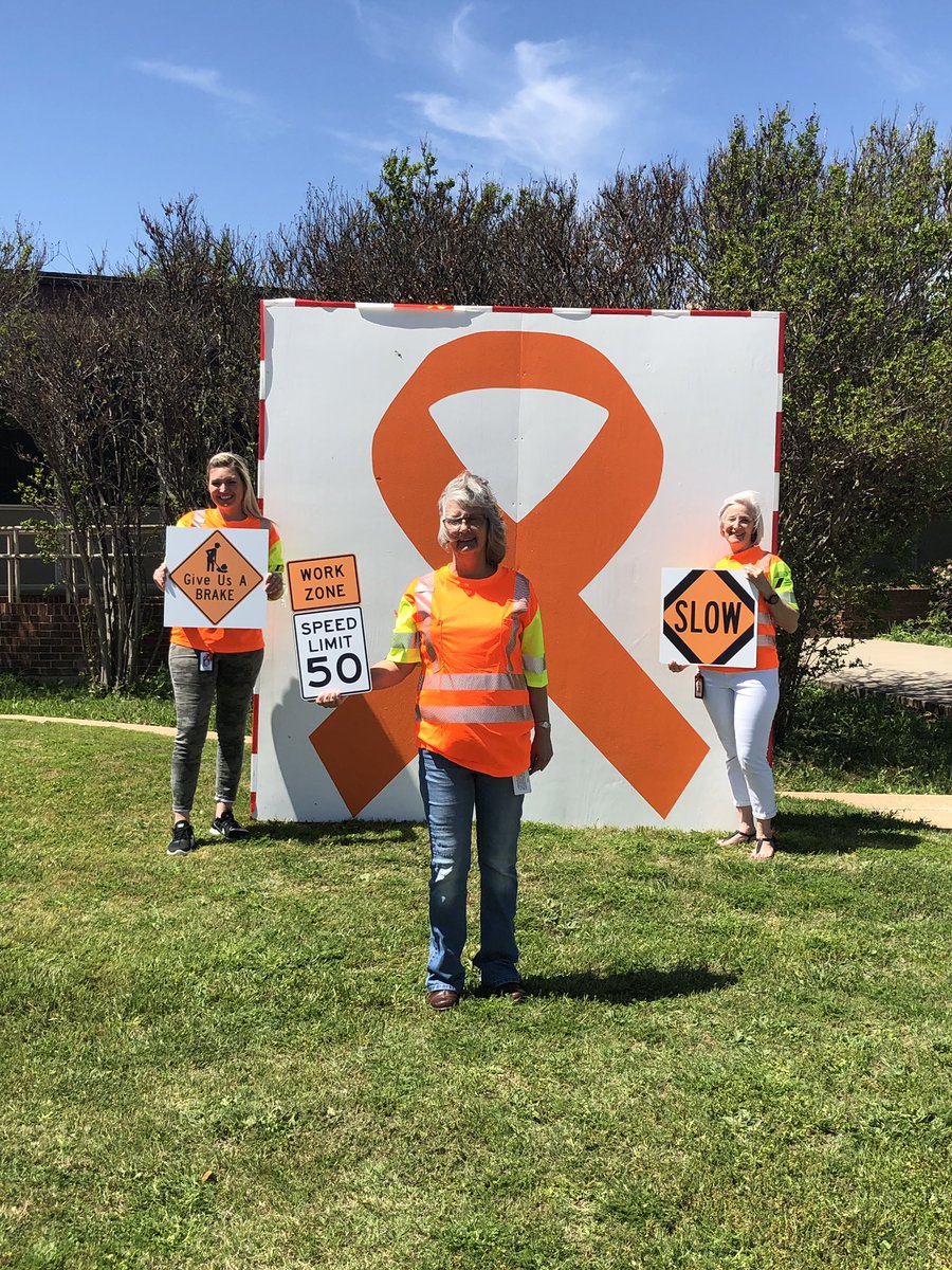 TxDOTAbilene's tweet photo. The Abilene District Office has accepted the #GoOrangeChallenge have you? Come by and take a photo with one of our many displays and tag us! #WZAW2019 https://t.co/mS2z4lBYuX