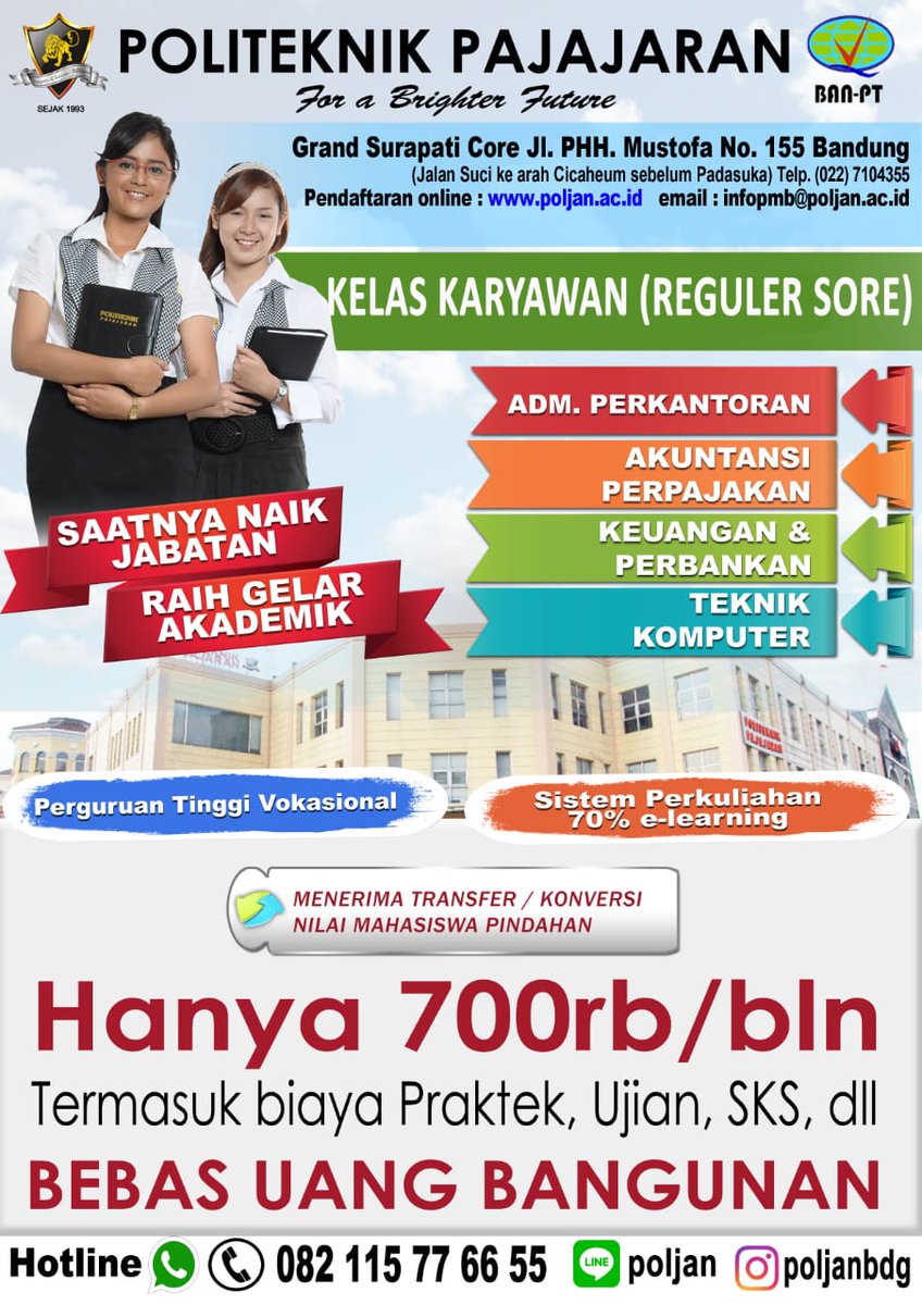 Dibuka pendaftaran mahasiswa baru kelas karyawan TA 2019/2020