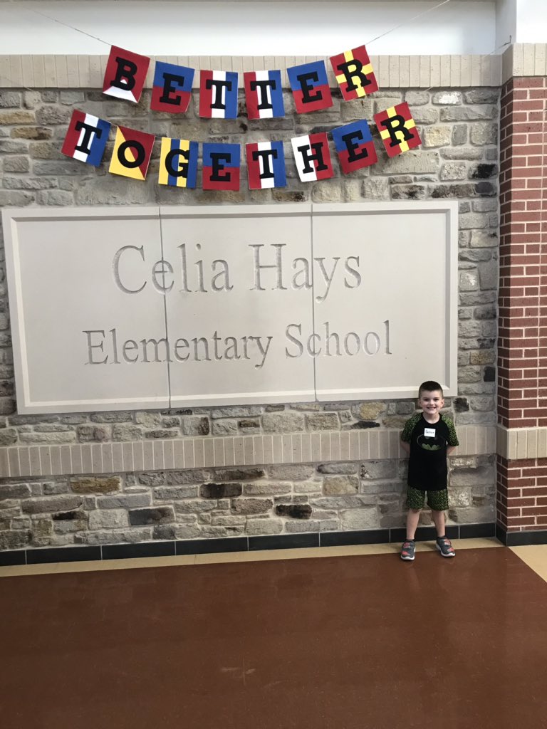 Jeffhawkinson's tweet photo. Oh Man,  Parker at kindergarten round up....   look out Hays!  😂 https://t.co/vftGPHYDYo