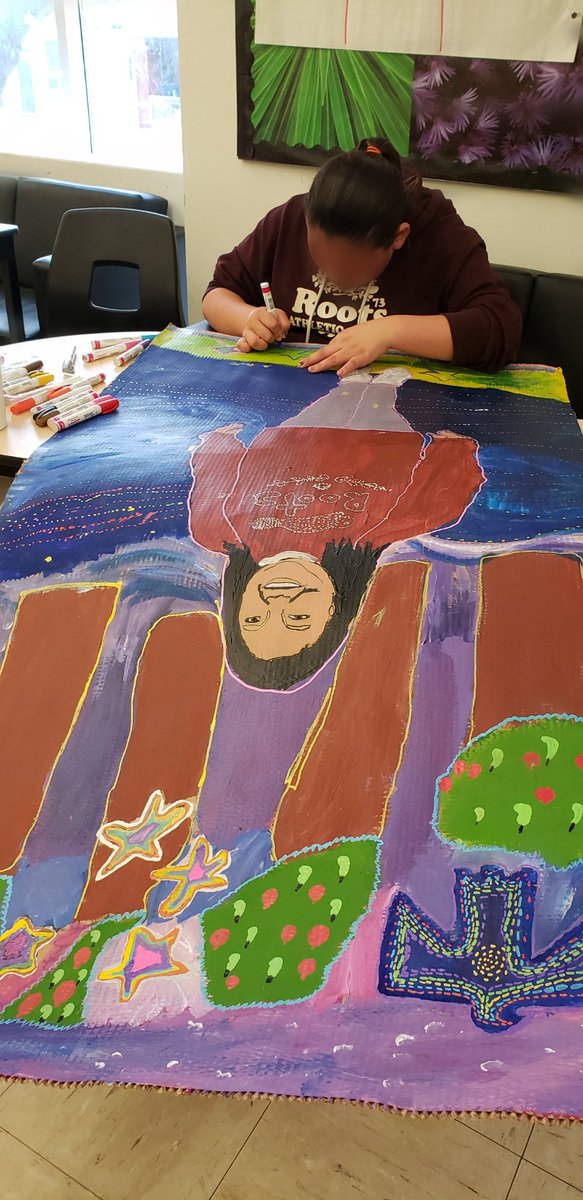 MsARTiculate's tweet photo. SO proud of my Ss, esp. seeing them improve their stamina on working on such a large assignment.Thankyou @BarnettVanessa @AmBrr @TanyaSenk @TDSBFNST @TDSB_Arts @JSpyropoulos I❤being a teacher #identity #empowered #equity #indigenize #studentvoice #MsARTiculate #tdsb #tdsbcreates https://t.co/or3W9a2s5V