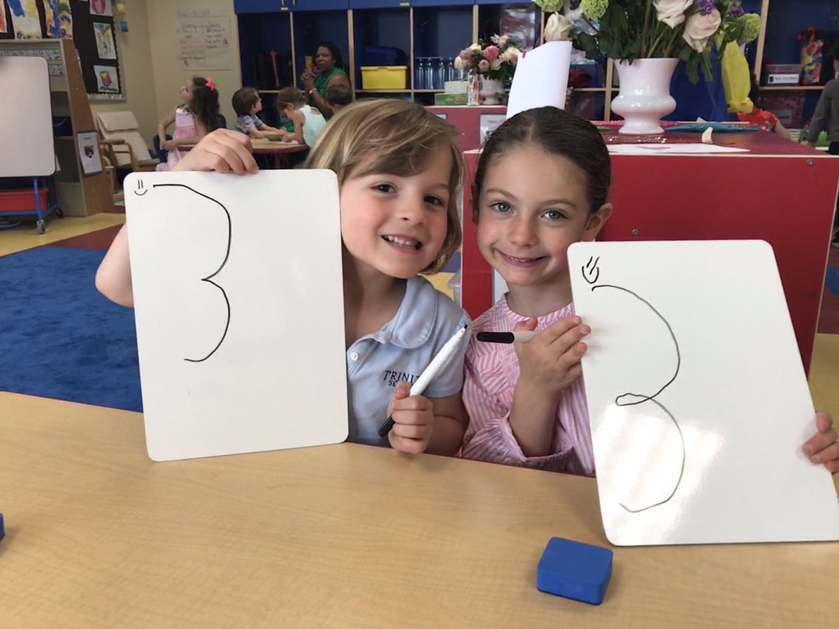 MsAprilsPreK's tweet photo. We love working on writing our numbers in Pre-K. The smiley face helps us remember where to start. All smiles here! #trinitylearns #academicfoundation #buildconfidence @hwtears https://t.co/Ti6IaUfhgI